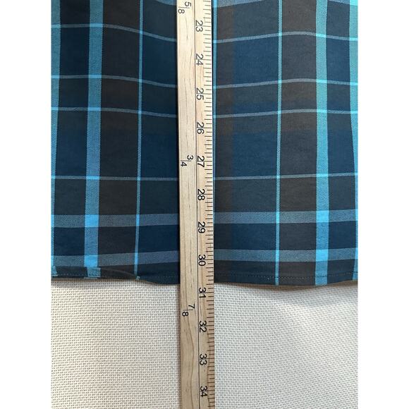 Wrangler Shirt Mens L Button Up Long Sleeve Regular Fit Blue/Brown Back Vented - Picture 9 of 11